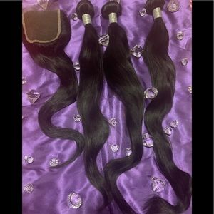 Brazilian Straight Hair Extensions and 4x4 Closure
